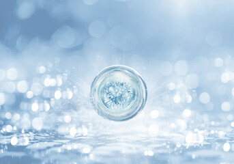 blue bubble molecule background for cosmetic product