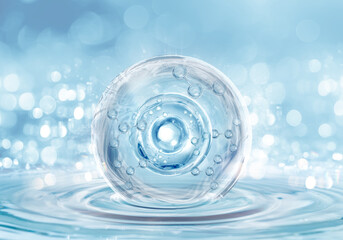 blue bubble molecule background for cosmetic product