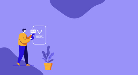 Person using a digital tablet for online communication and wireless connectivity. Ideal for technology, business, or lifestyle concepts.