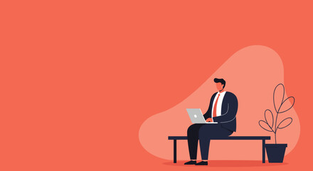 Professional businessman working remotely on laptop. Represents flexibility, productivity, and modern business or digital nomad lifestyle.