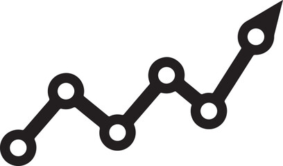 Analytics related icon line graph showing upward trend