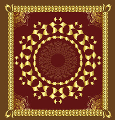 Muslim prayer rug illustration design. Arab decorative ornament. textile products