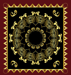 Muslim prayer rug illustration design. Arab decorative ornament. textile products