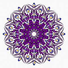 Evil eye beads follow each other's mandala patterns, blue evil eye beads