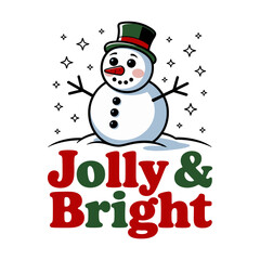 Jolly and bright snowman face with top hat and carrot nose festive Christmas vector illustration for greeting cards posters printable