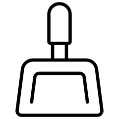 Obraz premium Dustpan Outline Icon Design Vector - Dustpan tool used for sweeping and collecting dirt during cleaning