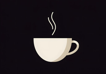 Steaming cup graphic on dark background for commercial use
