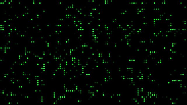 Exploring digital patterns in abstract visuals showcasing vibrant green elements at night