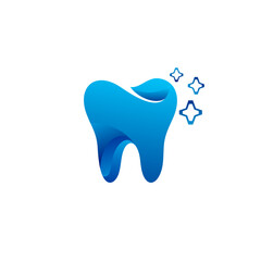 Dentist Logo tooth shape design vector icon