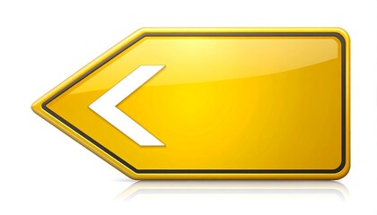 Yellow directional sign with left arrow