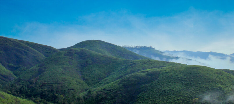 Beautiful view of Parunthumpara mountains Idukki, Kerala, India 