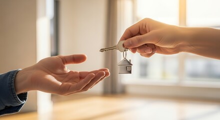 Exciting moment as new home keys are exchanged, symbolizing a fresh start and bright future.