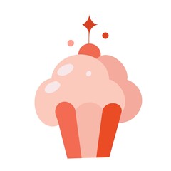 pink cupcakes, pink delicate sweets cupcakes look like ice cream in shape cupcakes , Cupcake illustration