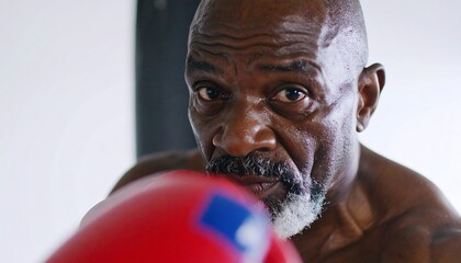 Focused boxer in training