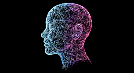 Abstract human head network illustration