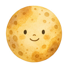 PNG Cute smiling moon illustration.