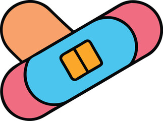 Flat vector wearable medical patch digital healthcare tool colorful Vector illustration