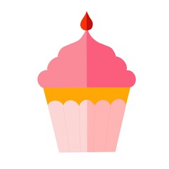 pink cupcakes, pink delicate sweets cupcakes look like ice cream in shape cupcakes , Cupcake illustration