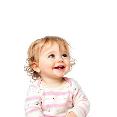 Adorable happy baby girl smiling with joy
