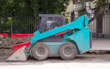 construction site with truck in the city