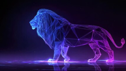 digital virtual lion future technology illustrated animation