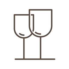 Simple wine linear icons with editable stroke, isolated on transparent background. Minimal outline style featuring wine bottle, glass, and grapes, perfect for bar, restaurant and tasting themes.