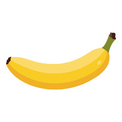 Simple Unpeeled Banana Illustration in a Flat Vector Design Style