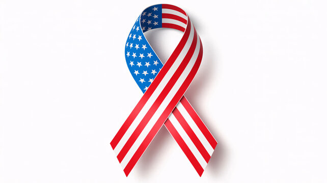 Patriotic ribbon for national holidays, USA pride, memorial events and veteran support campaigns
