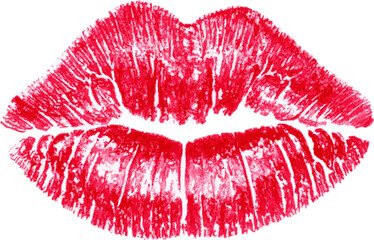 Lipstick Kiss Mark Colored Pencil Drawing, print design vector