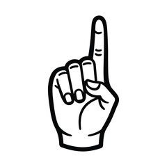 Vector art of hand pointing up with index finger