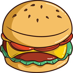 Cartoon Burger Illustration