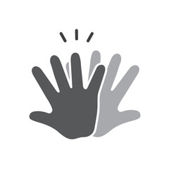 Hand wave waving hi or hello, vector, icon.