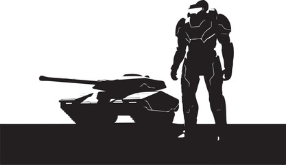 futuristic, military, tanks, vehicles, soldiers, sci-fi,  vector bundle