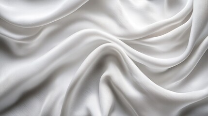 Obraz premium Pure cotton fabric texture with soft flowing folds and natural draping creating elegant waves minimal background for eco-friendly web design branding
