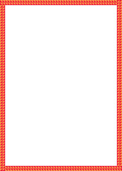 Red and orange geometric triangle patterns forming a border around a white canvas background