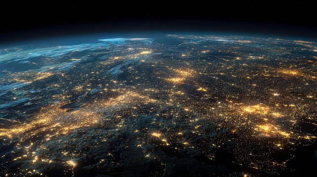 Global City Lights At Night From Space