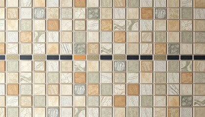 Modern Mosaic Tile Wall Texture with Geometric Pattern
