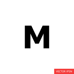 A simple, bold, black uppercase letter 'M' against a clean white background.