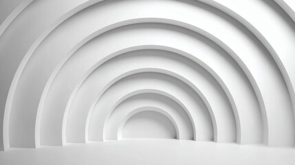 Obraz premium Architectural Detail of a Curved White Wall with Geometric Patterns