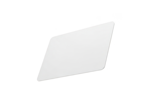 White geometric shape isolated on transparent background