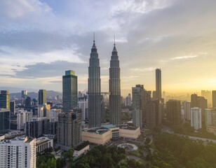 Fototapeta premium Time-lapse Kuala Lumpur skyline