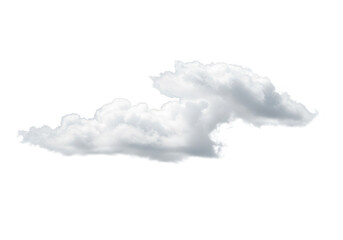 A fluffy white cumulus cloud formation, isolated on a clean transparent background