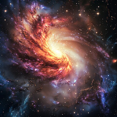 Fototapeta premium Radiant Galactic Swirl in Deep Space