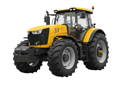 Fototapeta Yellow farm tractor isolated on transparent background