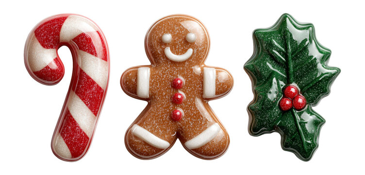 Festive Christmas Treats on Transparent Background for Holiday Decor