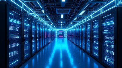 Fototapeta premium Artificial Intelligence Digital Servers