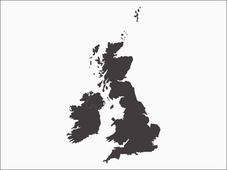 The Great Britain map in brown grey combination on a white background
