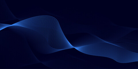 Deep Blue Abstract Wave Background with Smooth Gradient Flow for Modern Digital Art.