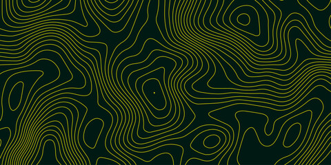 Obraz premium Elegant Green Topographic Abstract Contour Line Background with Smooth Pattern.