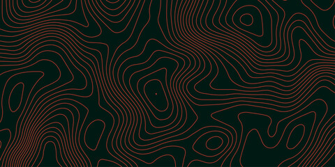 Dark Green Topographic Abstract Contour Line Background for Modern Design.